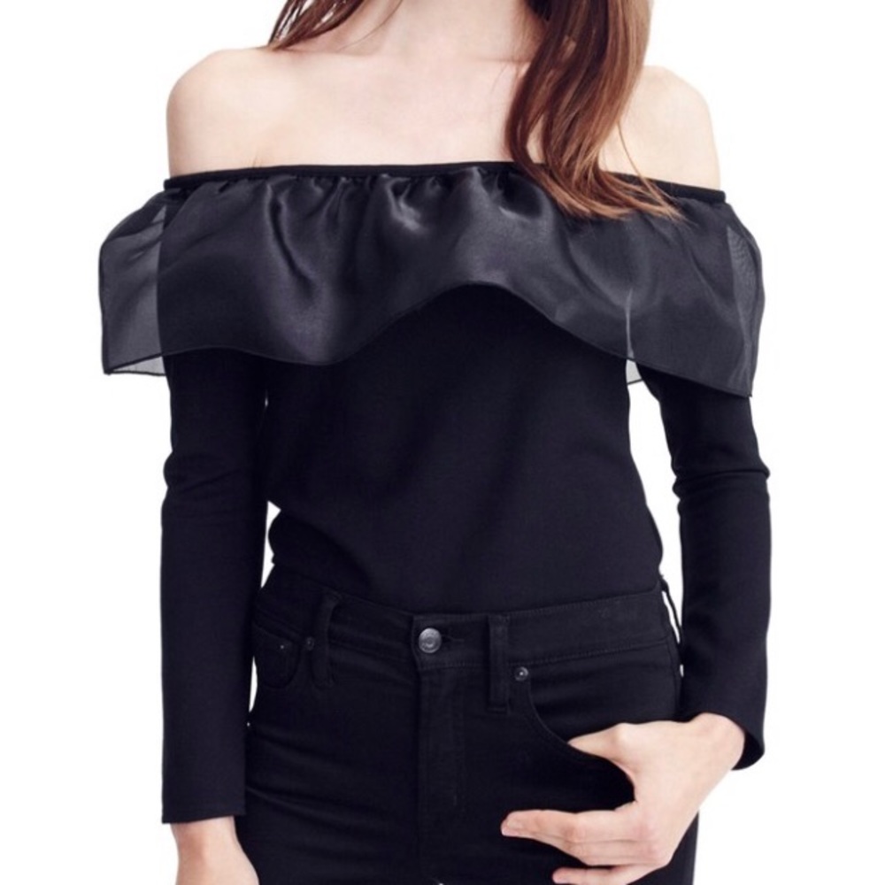 J crew organza ruffle top new with tags